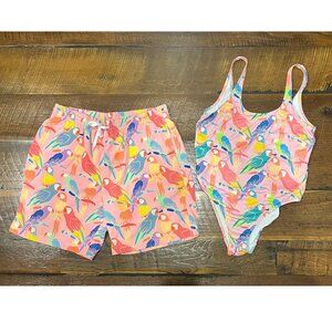 Chubbies His and Hers matching bathing suits Mens XL shorts Womens L one piece